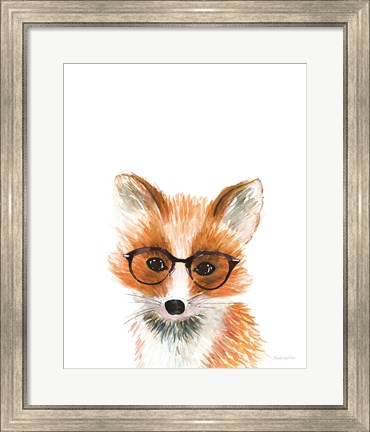 Framed Fox in Glasses Print