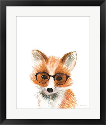 Framed Fox in Glasses Print