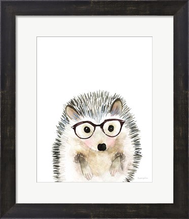 Framed Hedgehog in Glasses Print
