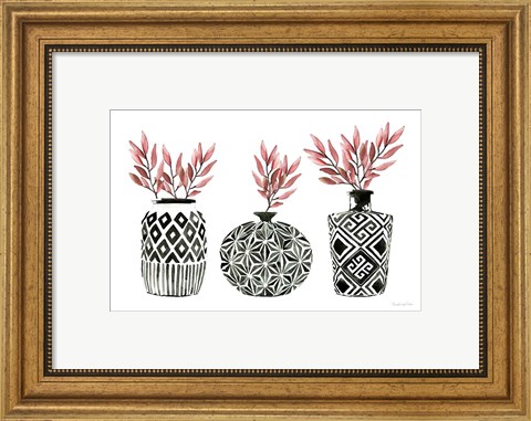Framed Geometric Vases I Print