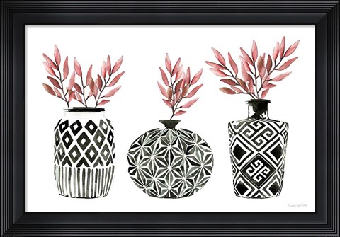 Framed Geometric Vases I Print
