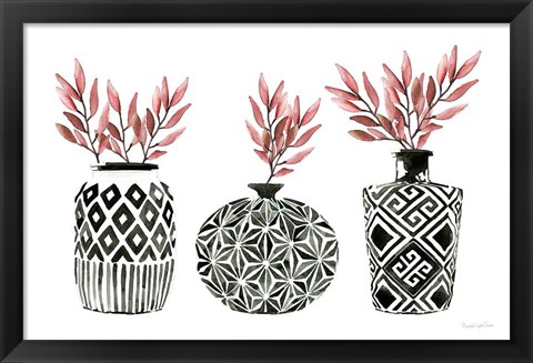 Framed Geometric Vases I Print