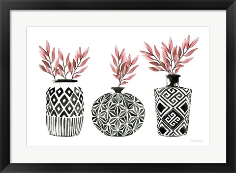 Framed Geometric Vases I Print