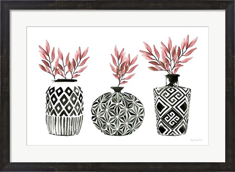 Framed Geometric Vases I Print