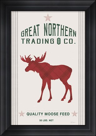 Framed Northern Trading Moose Feed v2 Print