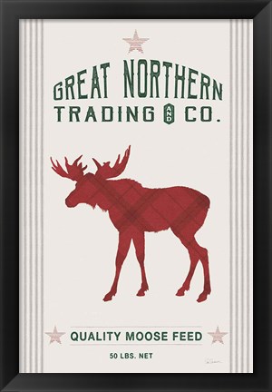 Framed Northern Trading Moose Feed v2 Print