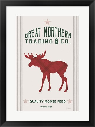 Framed Northern Trading Moose Feed v2 Print