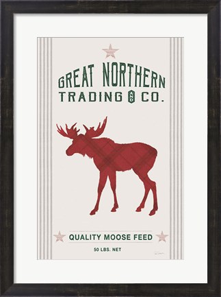 Framed Northern Trading Moose Feed v2 Print