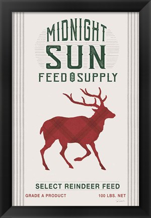 Framed Midnight Sun Reindeer Feed v2 Print