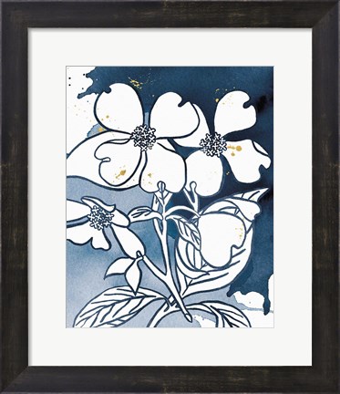 Framed Indigo Blooms III Print