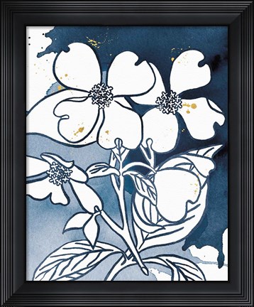 Framed Indigo Blooms III Print