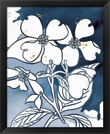 Framed Indigo Blooms III Print