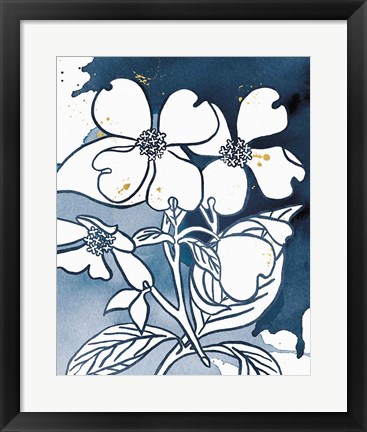 Framed Indigo Blooms III Print