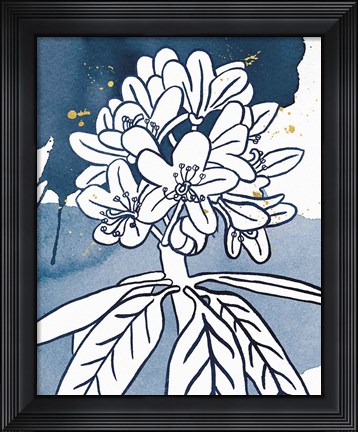 Framed Indigo Blooms II Print