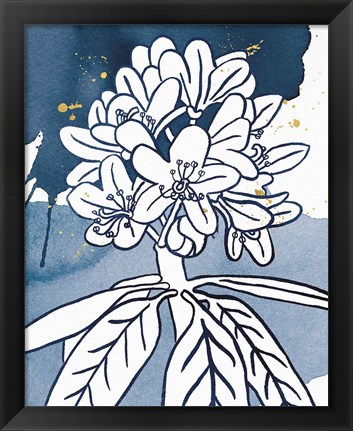 Framed Indigo Blooms II Print