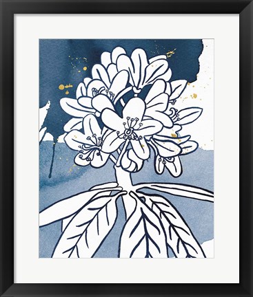 Framed Indigo Blooms II Print