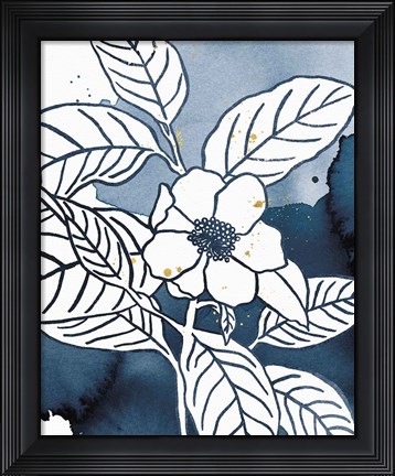 Framed Indigo Blooms I Print