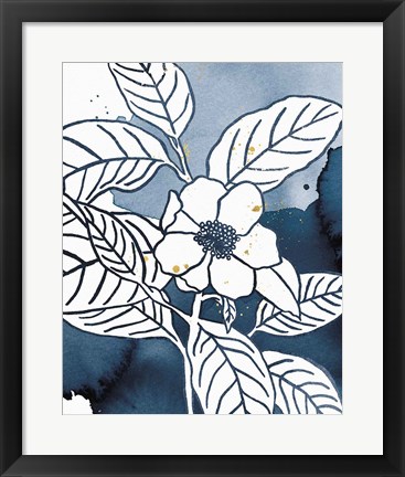 Framed Indigo Blooms I Print