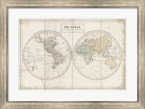 Framed Old World Eastern Western Linen v2 Print