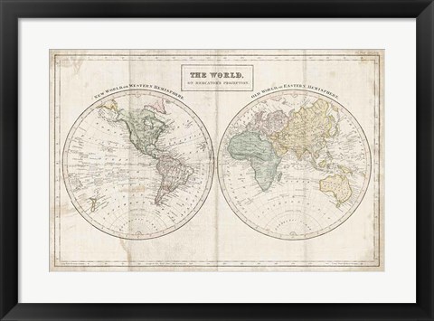 Framed Old World Eastern Western Linen v2 Print