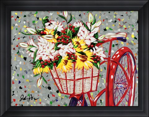 Framed Bicycle Bouquet Print