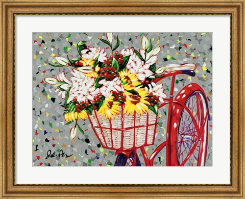 Framed Bicycle Bouquet Print