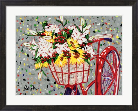 Framed Bicycle Bouquet Print