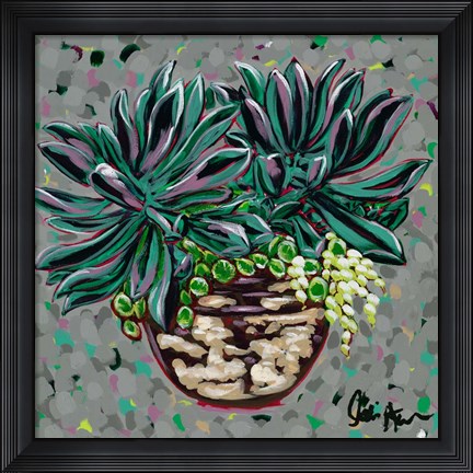 Framed Succulent Pot I Print