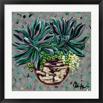 Framed Succulent Pot I Print