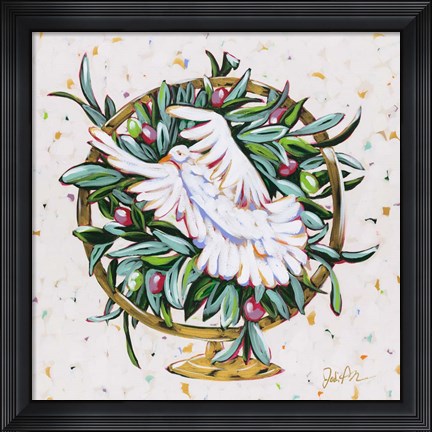 Framed Globe Peace Print