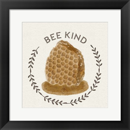 Framed Bee Hive II-Bee Kind Print