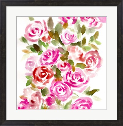 Framed Bunches of Pink Square Print