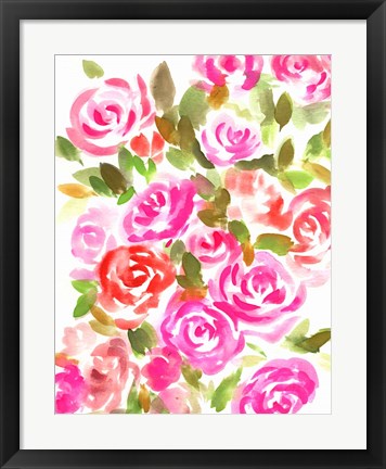 Framed Bunches of Pink Portrait Print