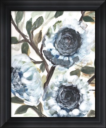 Framed Farmhouse Blue Bush II Print