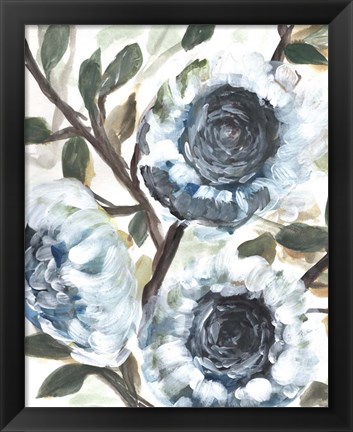 Framed Farmhouse Blue Bush II Print