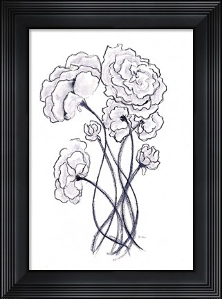 Framed Blossoming Gray II Print