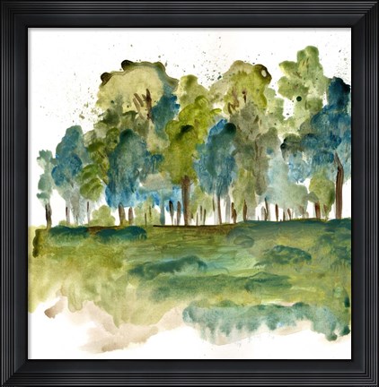 Framed Blue Tree Forest Print