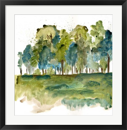 Framed Blue Tree Forest Print