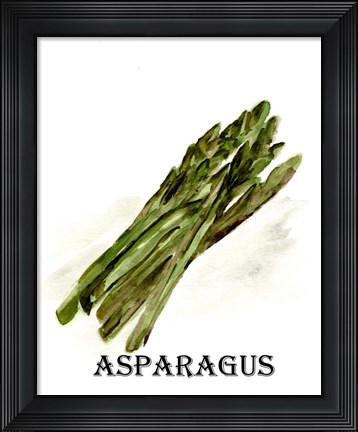 Framed Veggie Sketch I-Asparagus Print