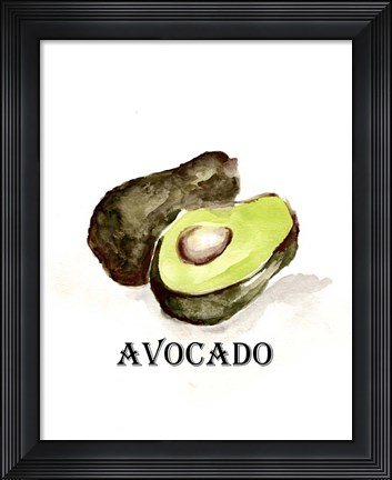 Framed Veggie Sketch II-Avocado Print