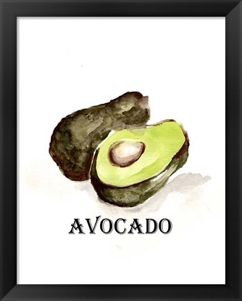 Framed Veggie Sketch II-Avocado Print