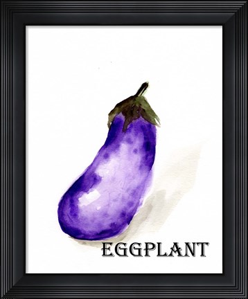 Framed Veggie Sketch VII-Eggplant Print