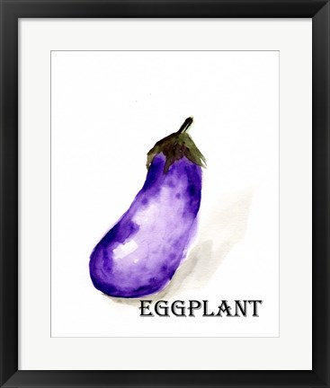 Framed Veggie Sketch VII-Eggplant Print