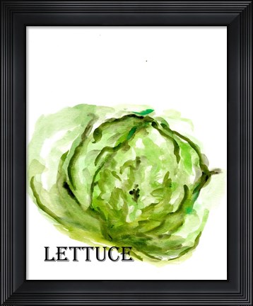 Framed Veggie Sketch IX-Lettuce Print