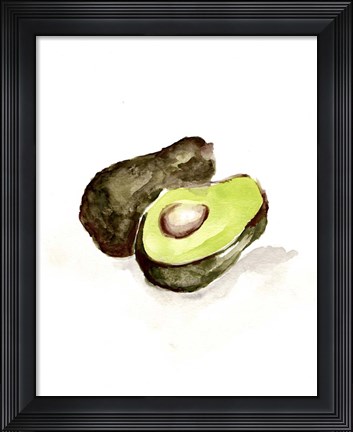 Framed Veggie Sketch plain II-Avocado Print