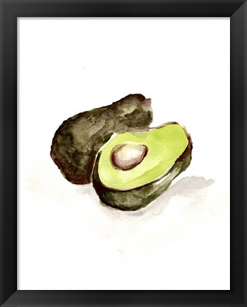 Framed Veggie Sketch plain II-Avocado Print