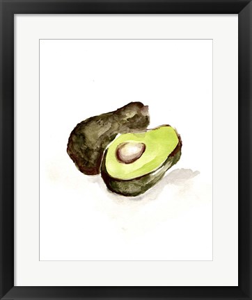 Framed Veggie Sketch plain II-Avocado Print