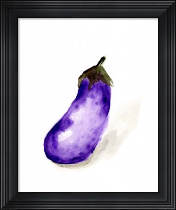 Framed Veggie Sketch plain VII-Eggplant Print