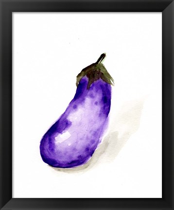 Framed Veggie Sketch plain VII-Eggplant Print