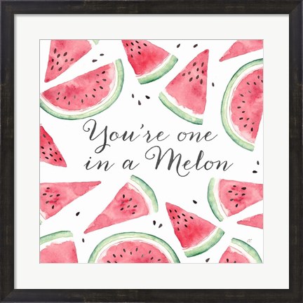 Framed Fresh Fruit Sentiment III-Melon Print